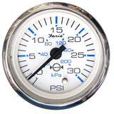 Faria Qualifies for Free Shipping Faria Chesapeake SS White Water Pressure Gauge 2" 30 PSI #13812