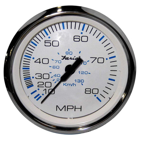 Faria Qualifies for Free Shipping Faria Chesapeake Stainless White Speedometer 10-80 MPH #33819
