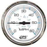 Faria Qualifies for Free Shipping Faria Chesapeake White SS 4" Speedometer 60 MPH GPS Studded #33839