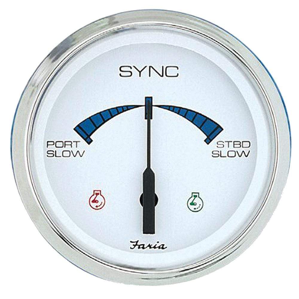 Faria Qualifies for Free Shipping Faria Chesapeake White SS 4" Synchronizer Dual Gas & Var Rat Alt #33801