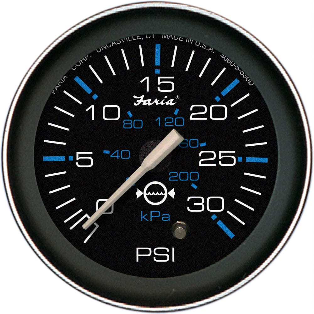 Faria Qualifies for Free Shipping Faria Coral Water Pressure Gauge Kit 30 PSI 2" #13003