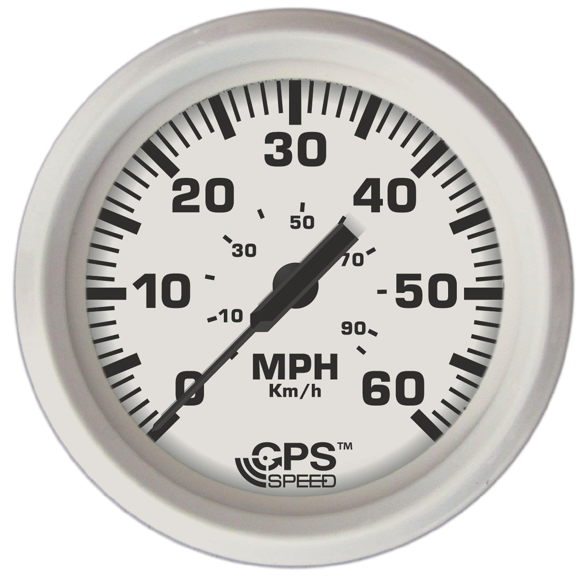 Faria Dress Speedometer GPS Studded 4" White 60 MPH  #33147