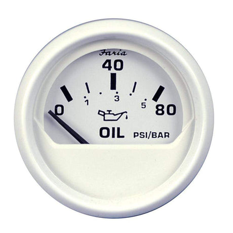 Faria Qualifies for Free Shipping Faria Dress White 2" Oil Pressure Gauge 80 PSI GP9573 #13102