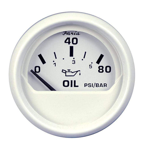 Faria Qualifies for Free Shipping Faria Dress White 2" Oil Pressure Gauge 80 PSI GP9573 #13102