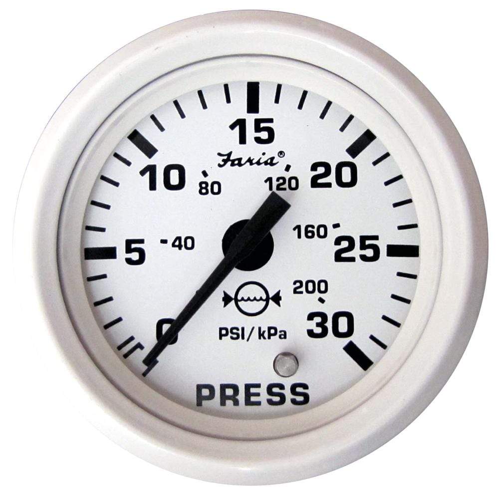 Faria Qualifies for Free Shipping Faria Dress White 2" Water Pressure Gauge Kit 30 PSI #13108