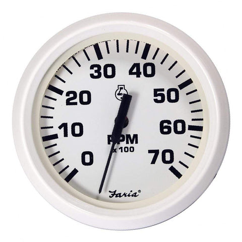 Faria Qualifies for Free Shipping Faria Dress White 4" Tachometer 7000 RPM Gas #33104