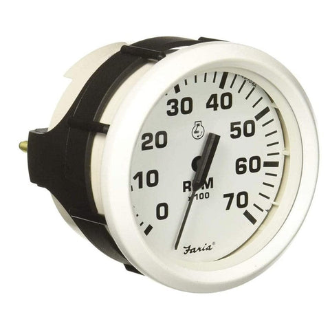 Faria Qualifies for Free Shipping Faria Dress White 4" Tachometer 7000 RPM Gas #33104
