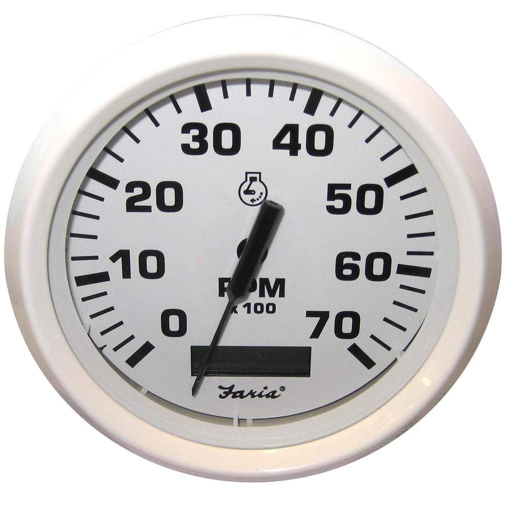 Faria Qualifies for Free Shipping Faria Dress White 4" Tachometer Hourmeter 7000 RPM #33140