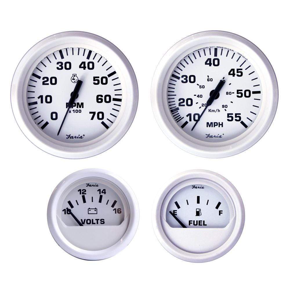 Faria Qualifies for Free Shipping Faria Dress White Outboard Gauge Set #KT9794