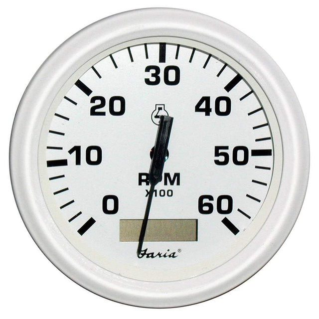 Faria Qualifies for Free Shipping Faria Dress White Series Tachometerr with Hourmeter 0-6000 RPM #33132