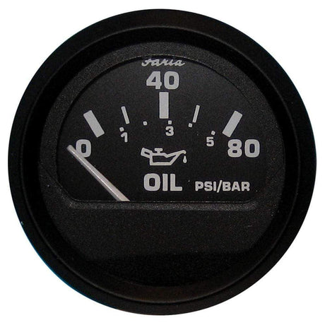 Faria Qualifies for Free Shipping Faria Euro Black 2" Oil Pressure Gauge 80 PSI GP9599 #12803