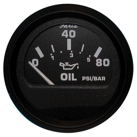 Faria Qualifies for Free Shipping Faria Euro Black 2" Oil Pressure Gauge 80 PSI GP9599 #12803