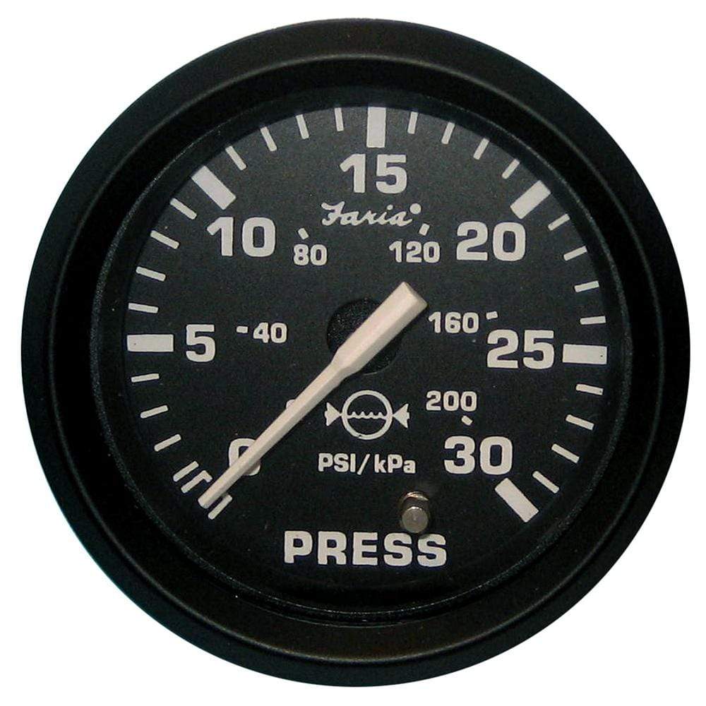 Faria Qualifies for Free Shipping Faria Euro Black 2" Water Pressure Gauge Kit 30 PSI #12810