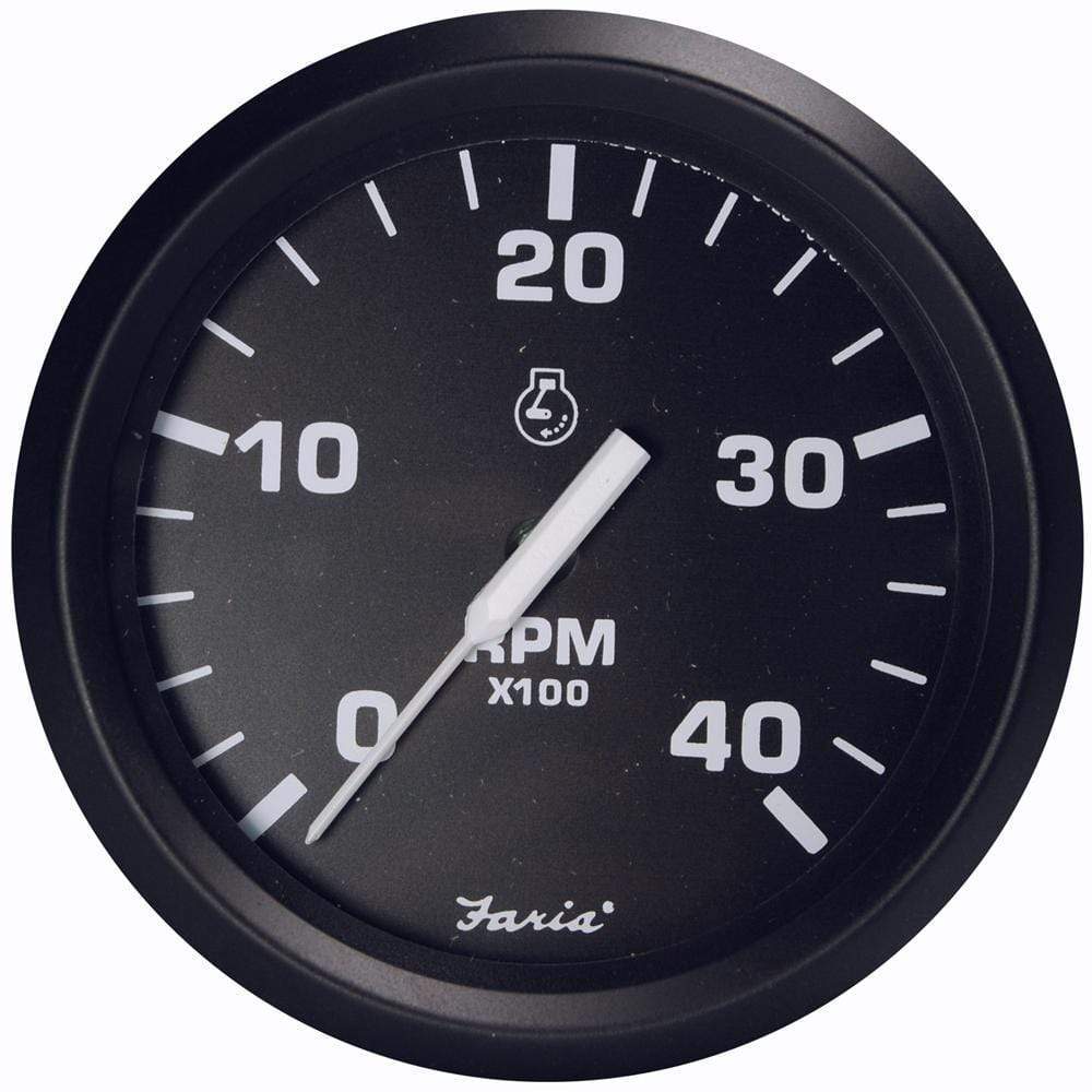 Faria Qualifies for Free Shipping Faria Euro Black 4" Tachometer 4000 RPM Diesel Magnetic #32803