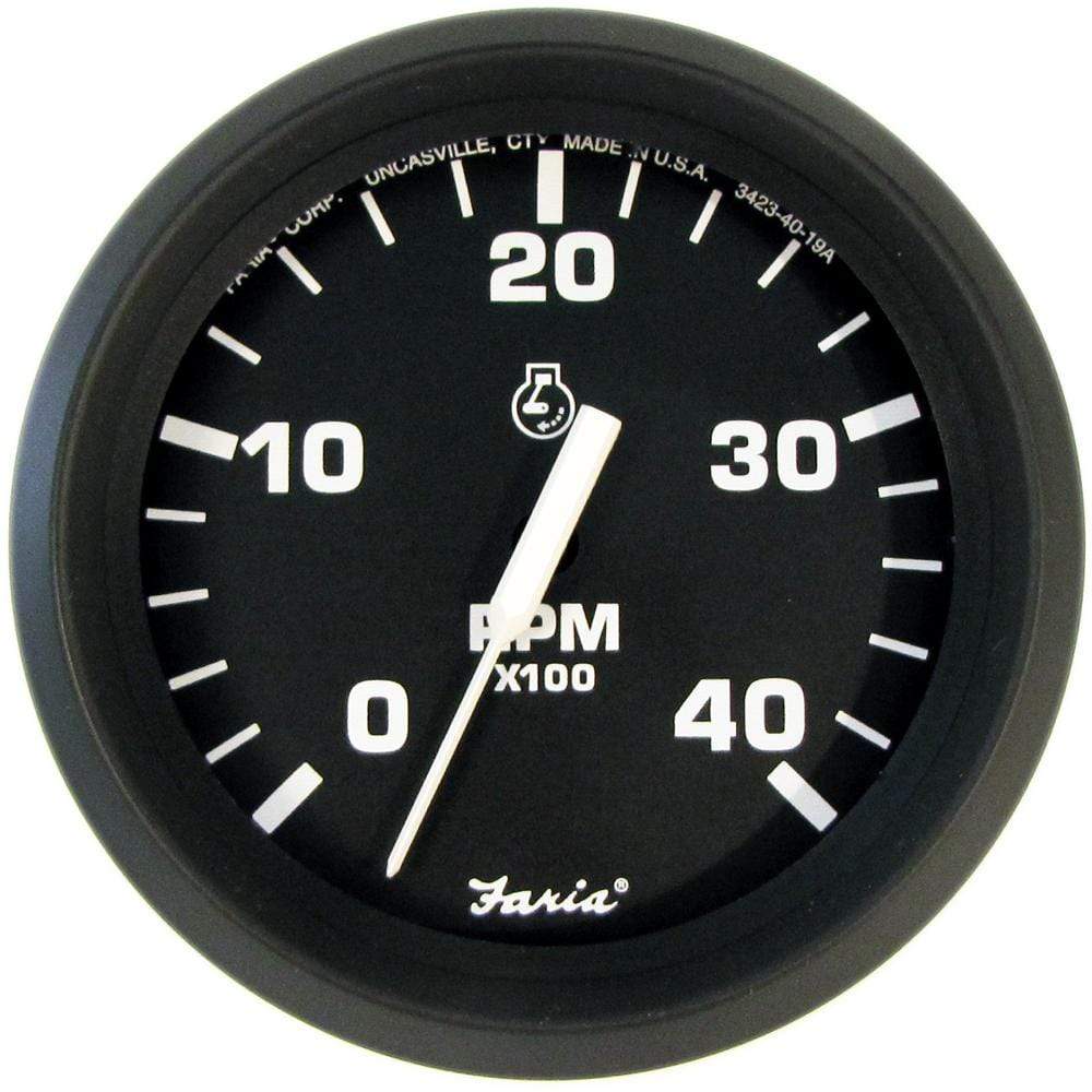 Faria Qualifies for Free Shipping Faria Euro Black 4" Tachometer 4000 RPM Diesel Mech Takeoff #32842