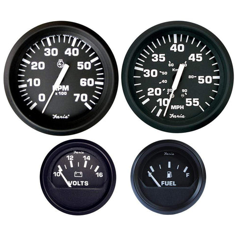 Faria Qualifies for Free Shipping Faria Euro Black Box Set Outboard Speedo Tach #KT9796