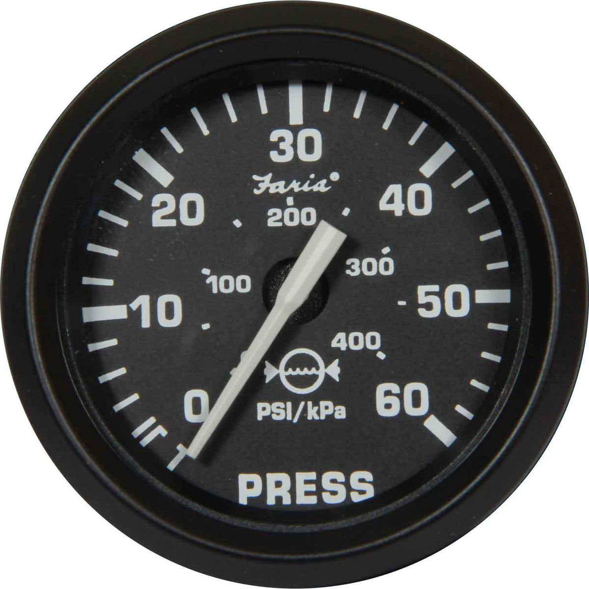 Faria Euro Water Pressure Gauge Kit 60 PSI 2" #12875