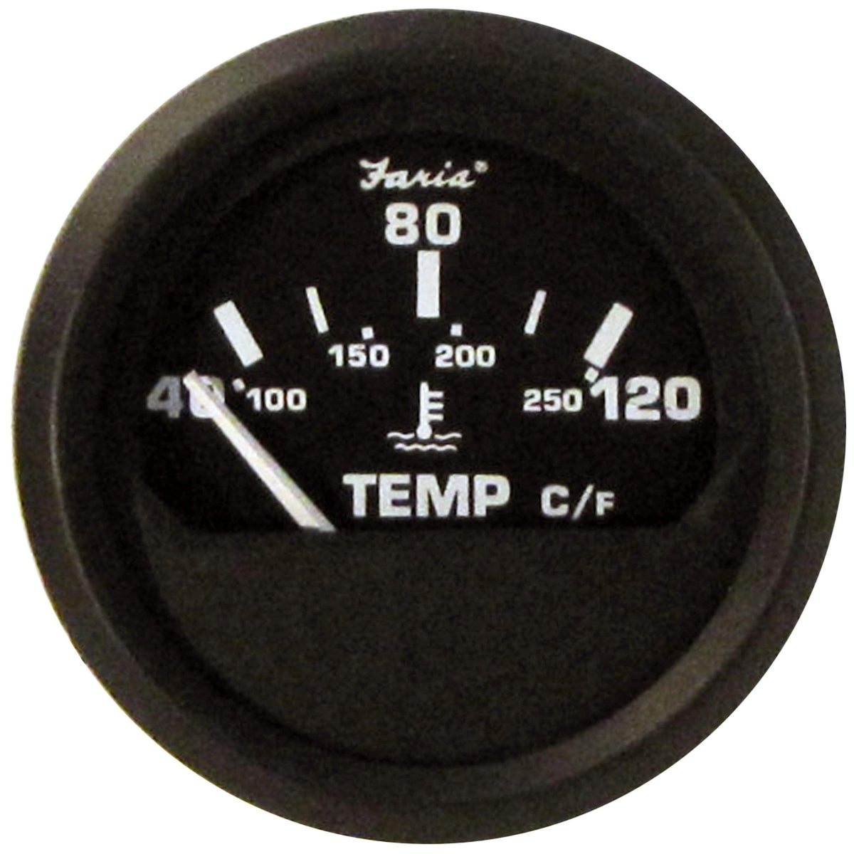 Faria Euro Water Temperature Gauge 40-120 C Metric 2" #12814