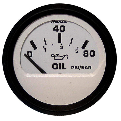 Faria Qualifies for Free Shipping Faria Euro White 2" Oil Pressure Gauge 80 PSI GP9596 #12902