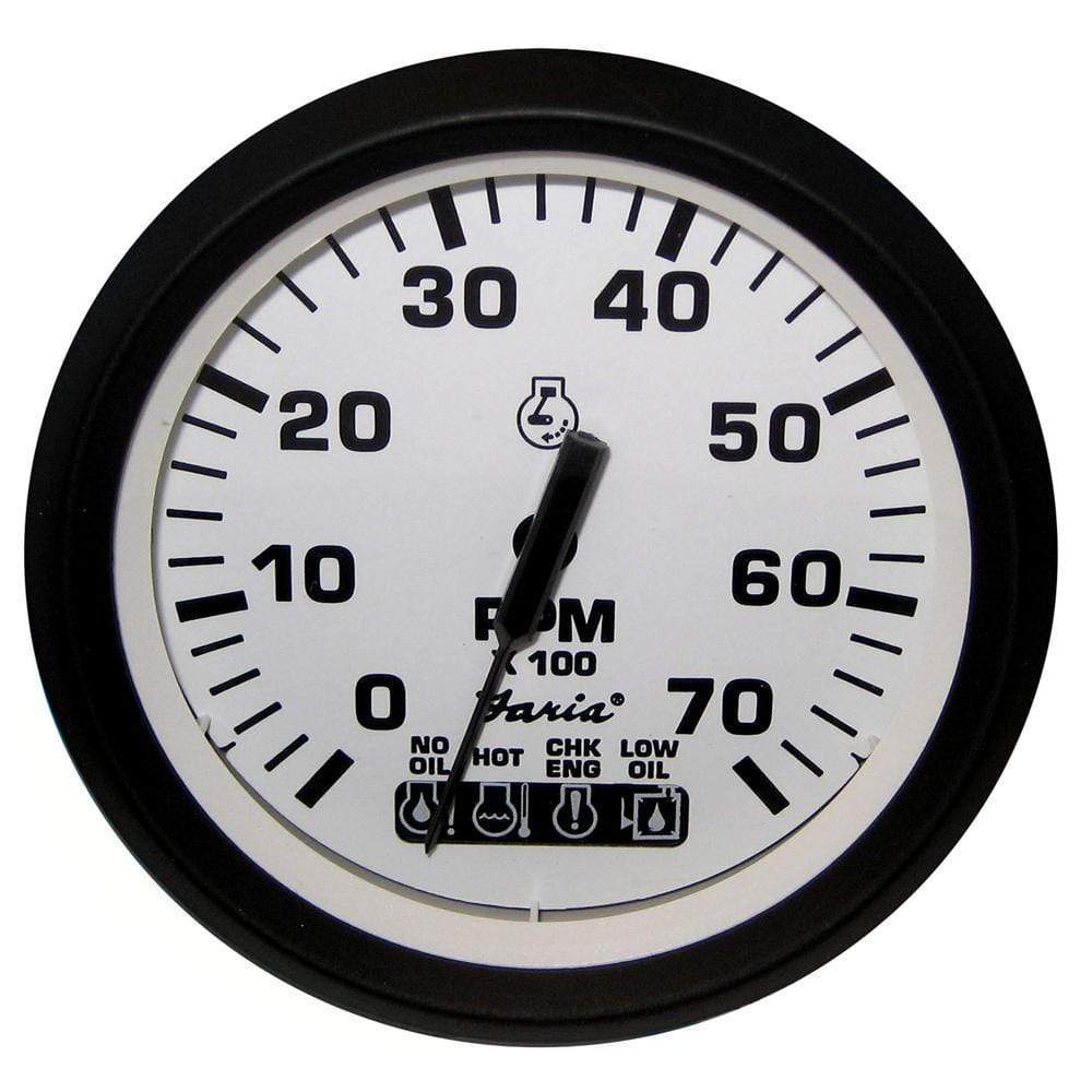 Faria Qualifies for Free Shipping Faria Euro White 4" Tachometer with Systemcheck Gas Johnson #32950