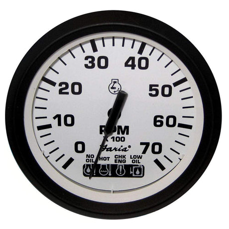 Faria Qualifies for Free Shipping Faria Euro White 4" Tachometer with Systemcheck Gas Johnson #32950