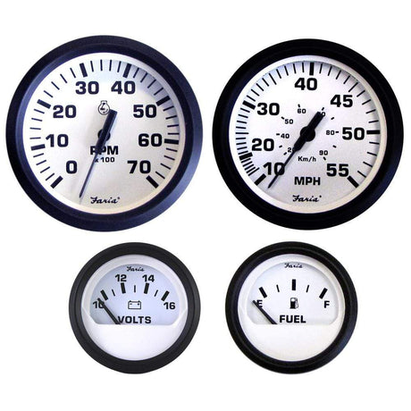 Faria Qualifies for Free Shipping Faria Euro White Box Set Outboard Speedo Tach 7000 RPM #KT9795
