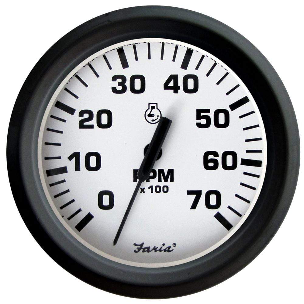 Faria Qualifies for Free Shipping Faria Euro White Tachometer 0-7000 RPM Outboard #32905