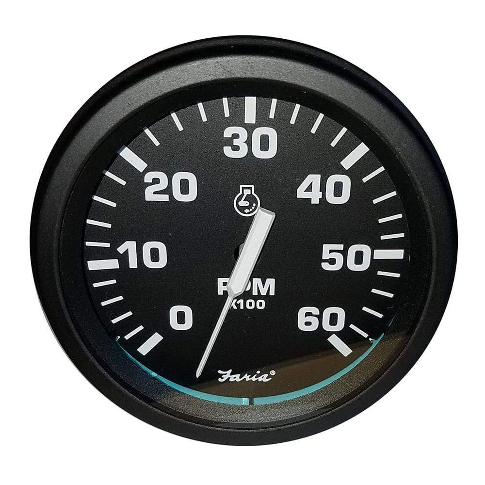 Faria Qualifies for Free Shipping Faria Heavy-Duty 4" Tachometer 6000 RPM Gas Black #TC9755