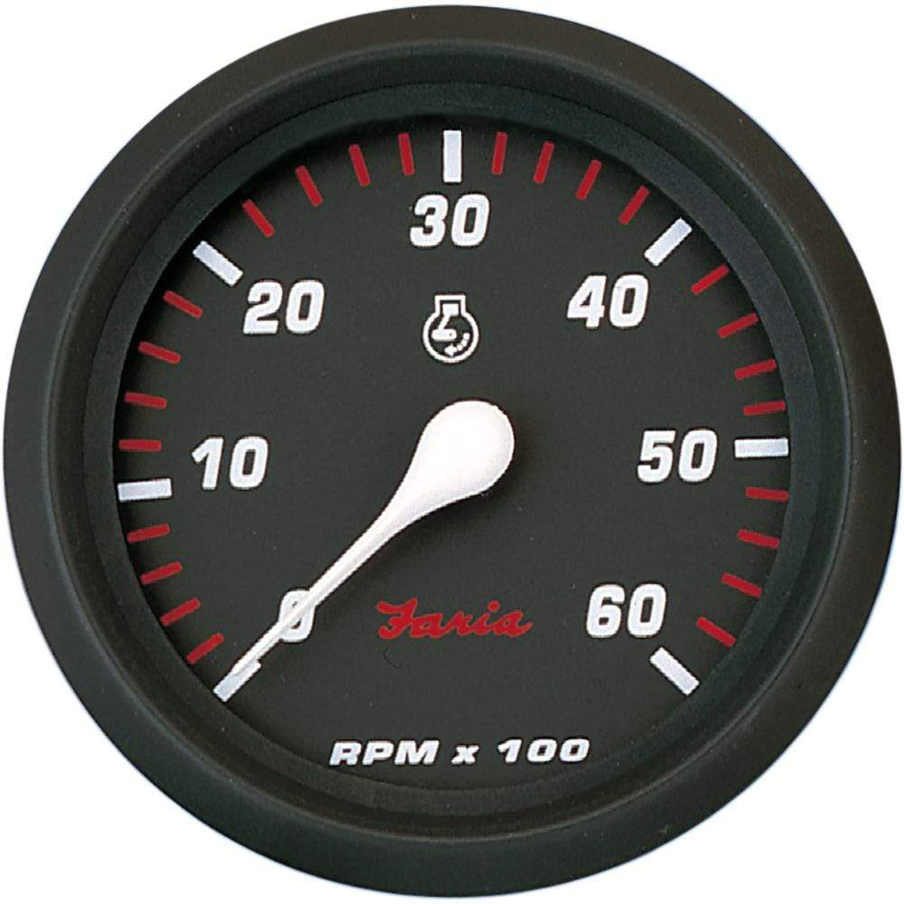 Faria Pro Tachometer 6000 RPM Gas Inboard Red 4" #34607