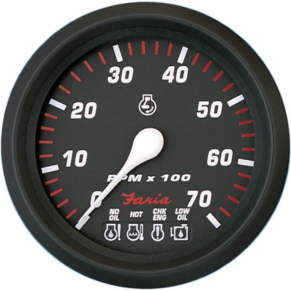 Faria Pro Tachometer 7000 RPM with Systemcheck Indicator Red 4" #34650