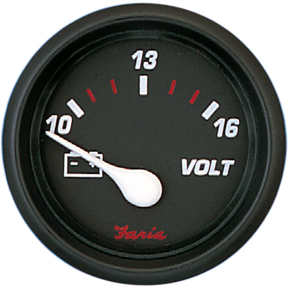 Faria Pro Voltmeter Gauge 10-16v Red 2" #14605