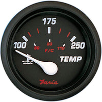 Faria Pro Water Temperature Gauge 100-250 F Red 2