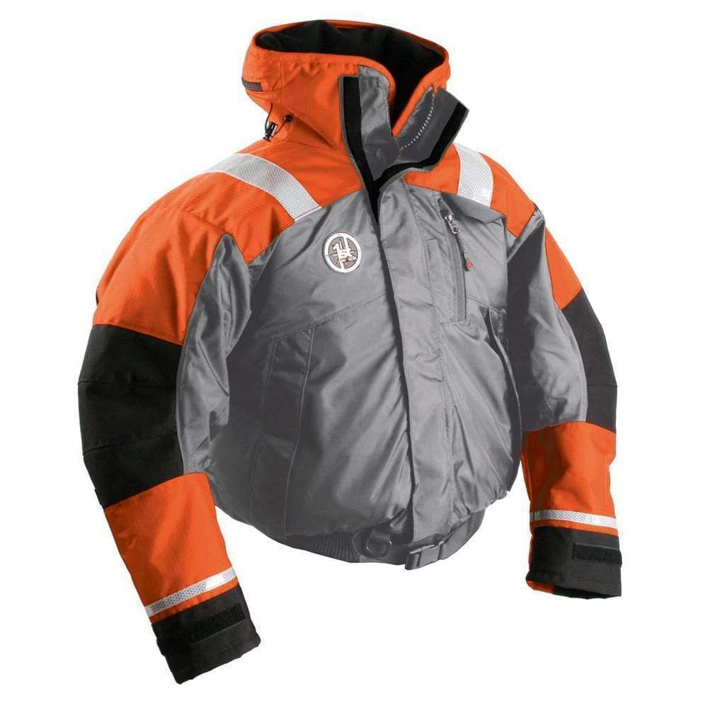 First Watch AB-1100 Float Bomber Jacket XL Orange/Grey #AB-1100-OG-XL