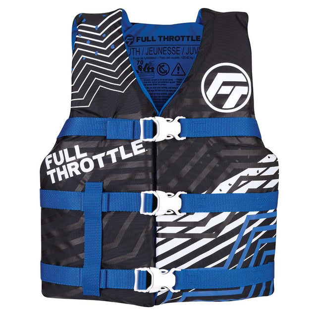 Full Throttle Qualifies for Free Shipping Full Throttle Youth Nylon Life Jacket Blue/Black #112200-500-002-22