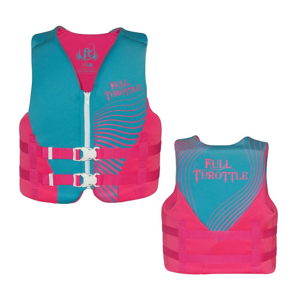 Full Throttle Qualifies for Free Shipping Full Throttle Youth Rapid Dry PFD Blue/Pink 50-90 lb #142100-105-002-16