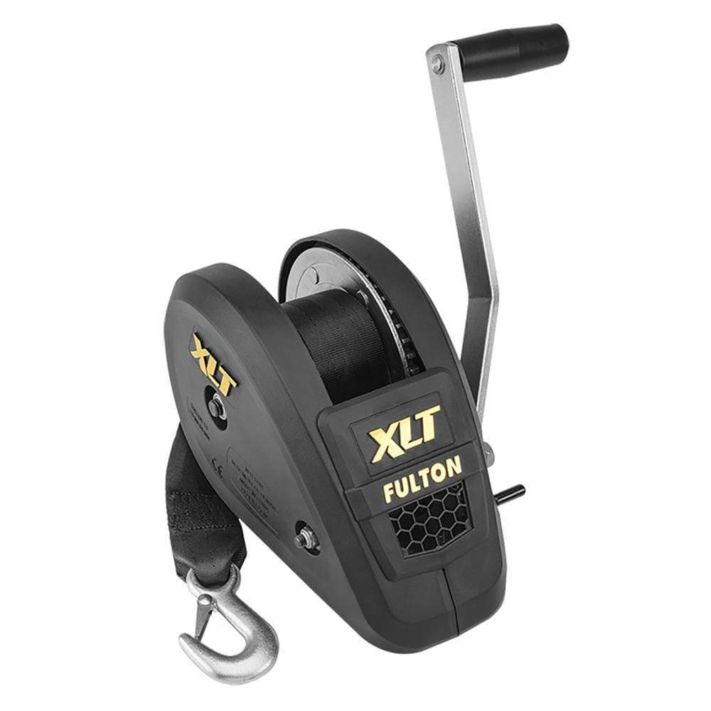 Fulton 1800 lb Single-Speed Winch with 20' Strap Black Cover #142314