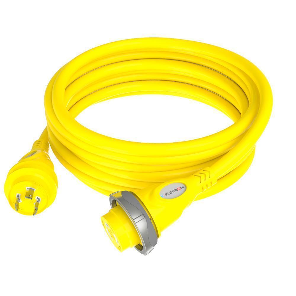 Furrion 30a 125v Marine Cordset 50' Yellow with LED #F30P50-SY-AM