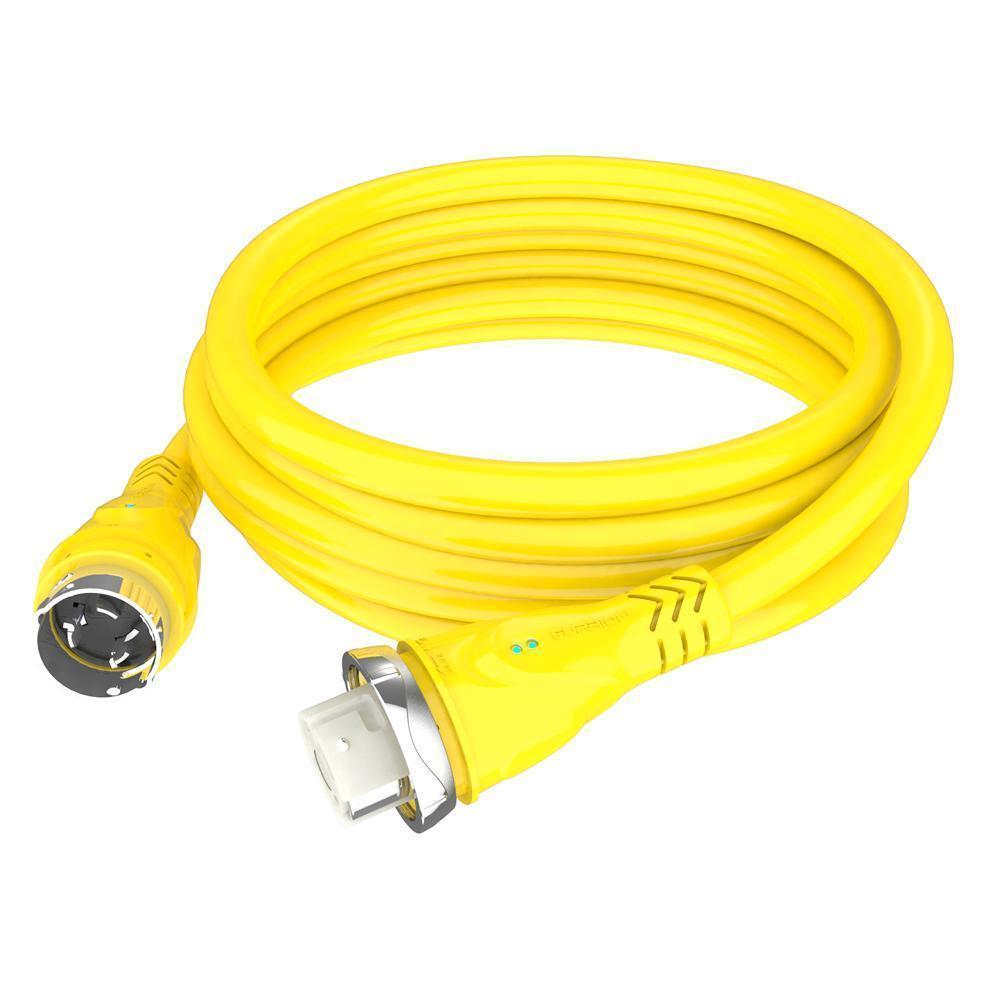 Furrion 50a 125/250v Marine Cordset 50' Yellow with LED #F50250-SY