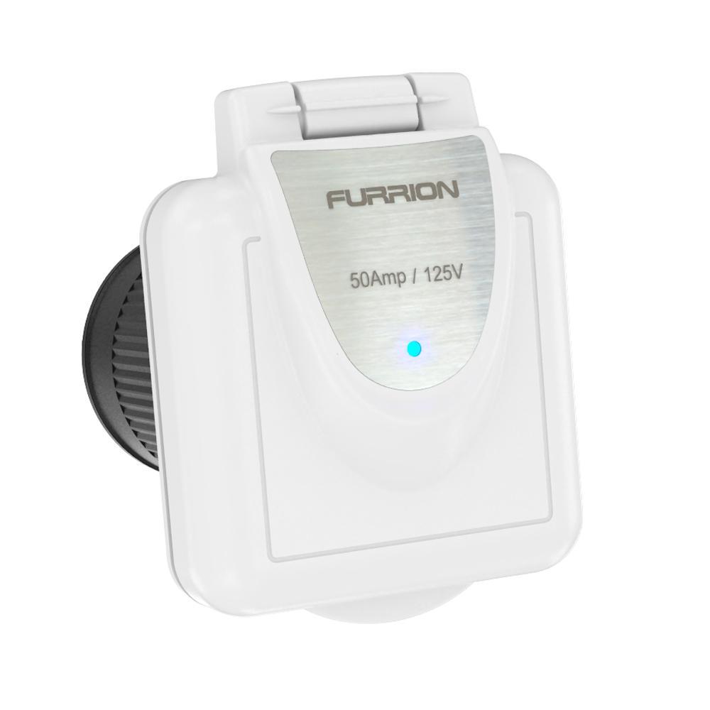 Furrion Qualifies for Free Shipping Furrion 50a 125v Shore Power Inlet Square White with LED #F50INS-PS-AM