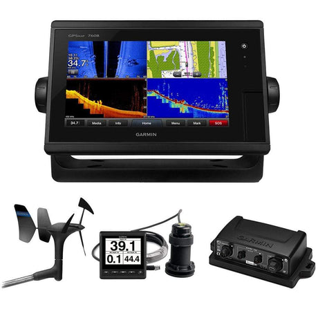 Garmin Qualifies for Free Shipping Garmin GPSMAP 7608 Sail Pack Wind/Depth/Speed Bundle #010-01305-11SP
