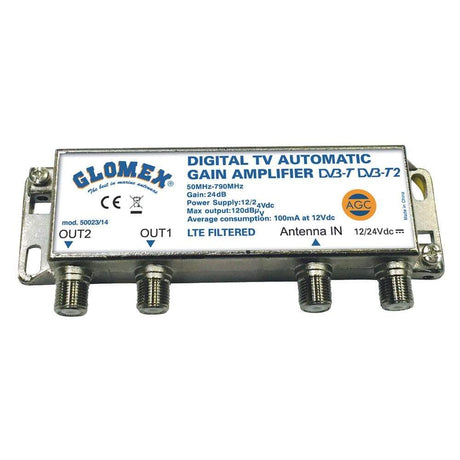 Glomex Marine Antennas Qualifies for Free Shipping Glomex Auto Gain Control Amp 12/24v for 2 TV Outputs #50023/14