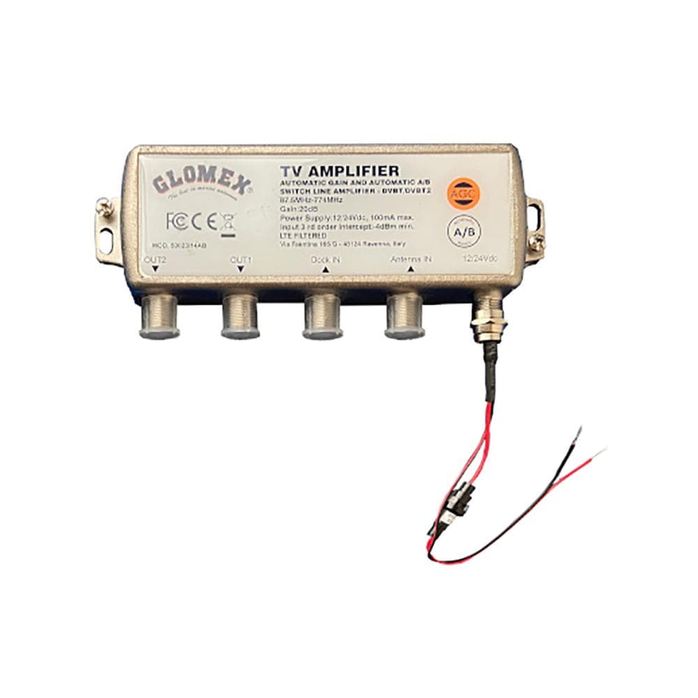 Glomex Marine Antennas Qualifies for Free Shipping Glomex Auto Gain Control Amplifier with Auto A/B Switch #50023/14AB