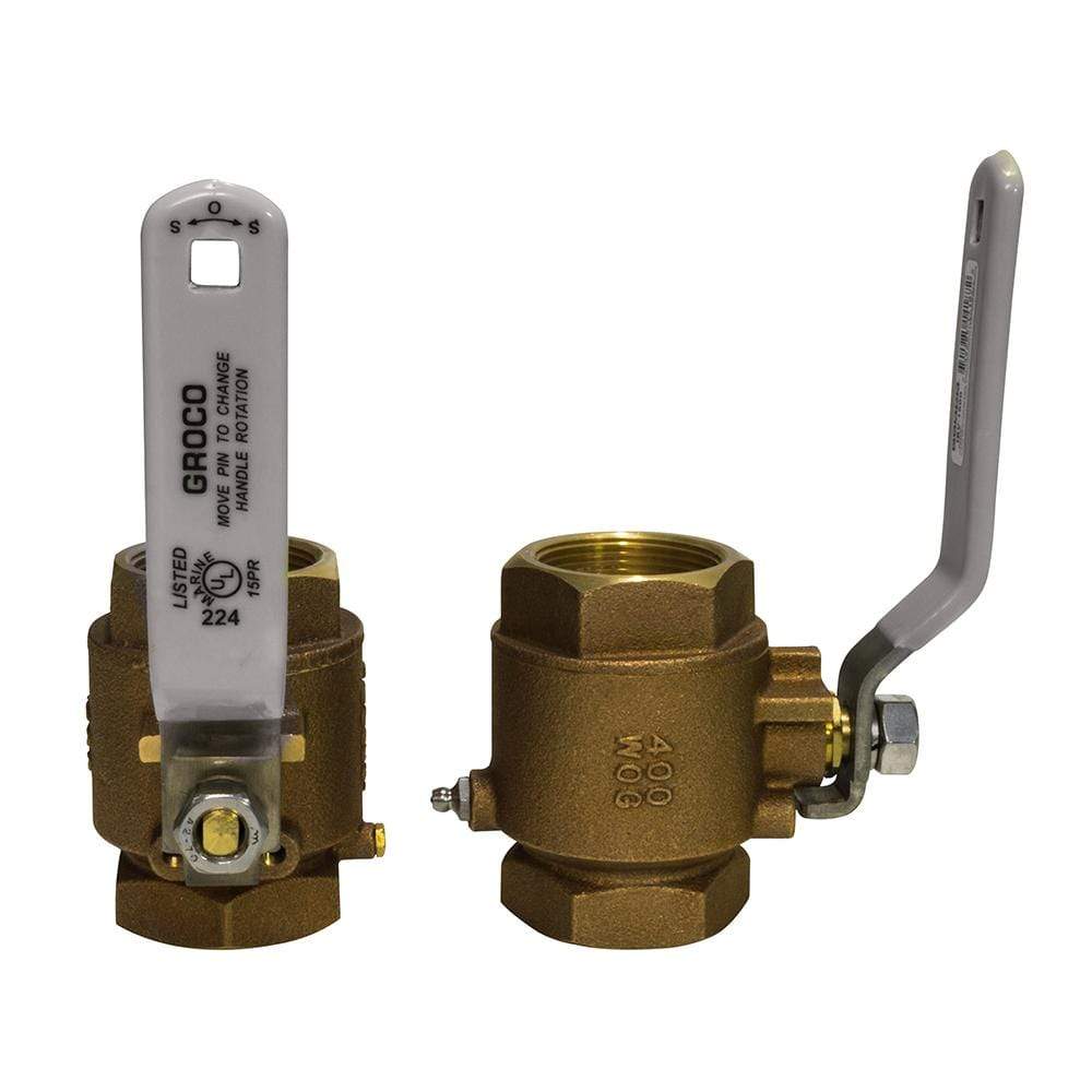 GROCO Qualifies for Free Shipping GROCO 1-1/2" NPT Bronze Inline Ball Valve #IBV-1500