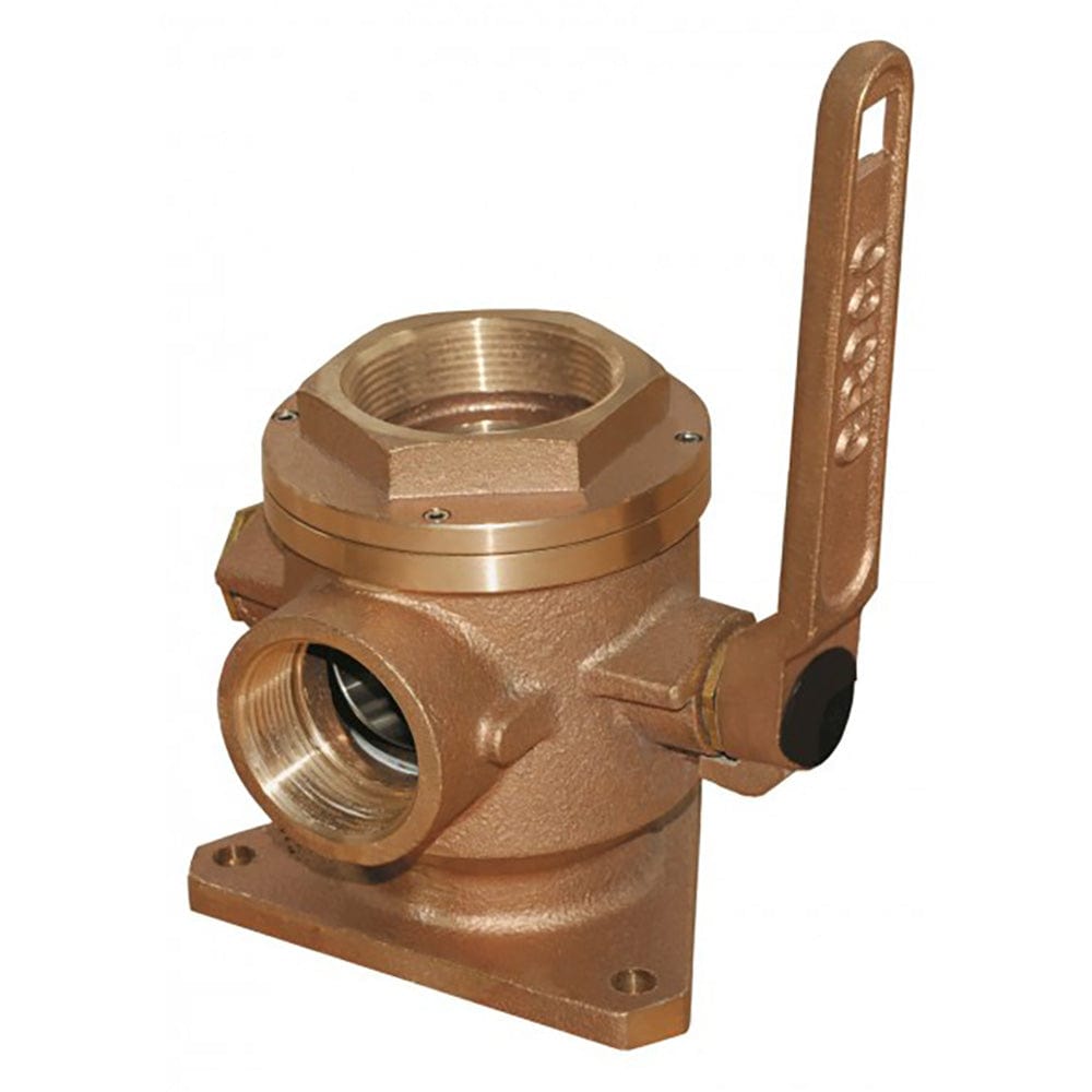 GROCO Qualifies for Free Shipping GROCO 4" Bronze Flanged Seacock & Adaptor 3" NPT Side Port #SBV-4000-P