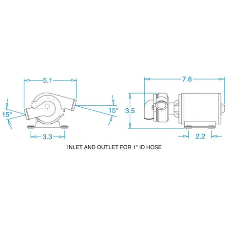 GROCO Qualifies for Free Shipping GROCO Booster Pump 1" ID Hose In/Out #CP-20-BB-12V