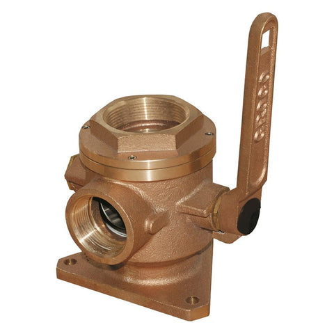 GROCO Qualifies for Free Shipping GROCO Bronze Flanged Seacock with 1" NPT Side Port #SBV-1250-P