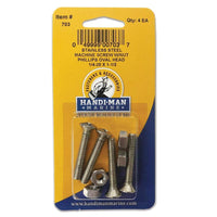 Handi-Man Marine Qualifies for Free Shipping Handi-Man Marine Oval Head Metal Screw Phillips 1/4-20 x 1-1/2