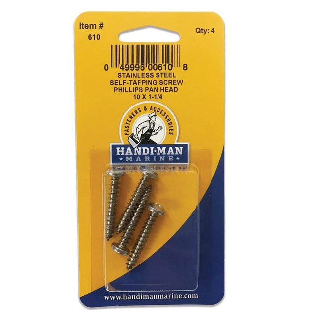 Handi-Man Marine Qualifies for Free Shipping Handi-Man Marine Pan Head Metal Screw Phillips 1/4"-1 x 1" #610