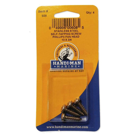 Handi-Man Marine Qualifies for Free Shipping Handi-Man Marine Pan Head Metal Screw Phillips 10 x 3/4" #608