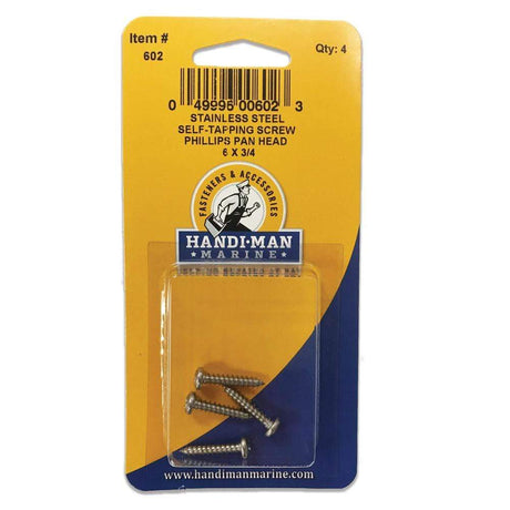 Handi-Man Marine Qualifies for Free Shipping Handi-Man Marine Pan Head Metal Screw Phillips 6 x 3/4" #602